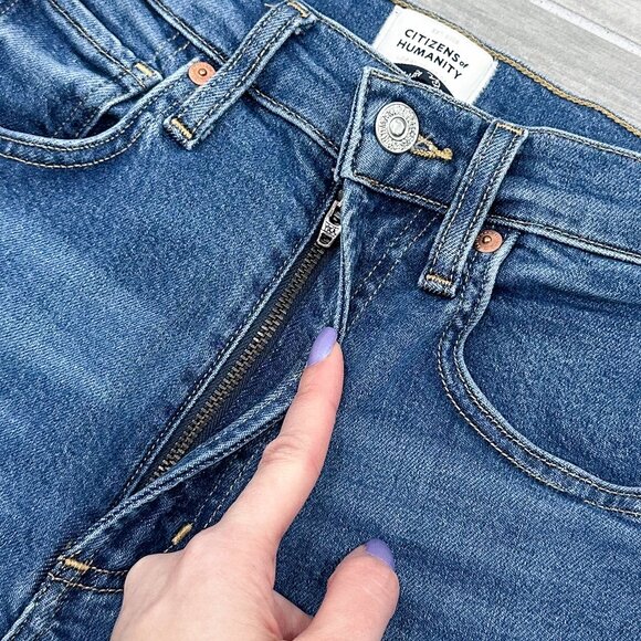 Citizens of Humanity Daphne Crop High Rise Stovepipe Jeans in Concord Size 24 - Picture 4 of 16